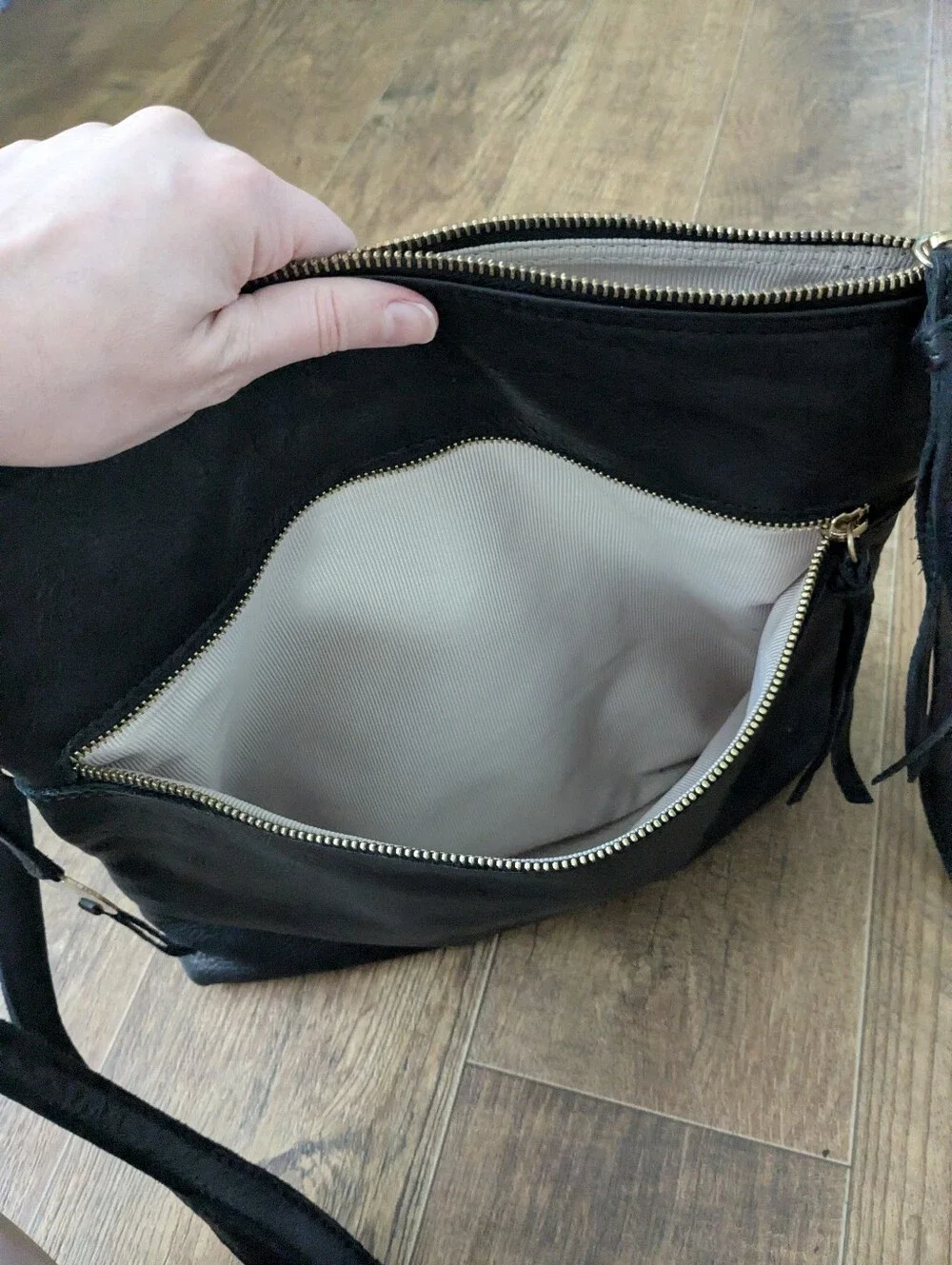 Margot Black Leather Crossbody Bag